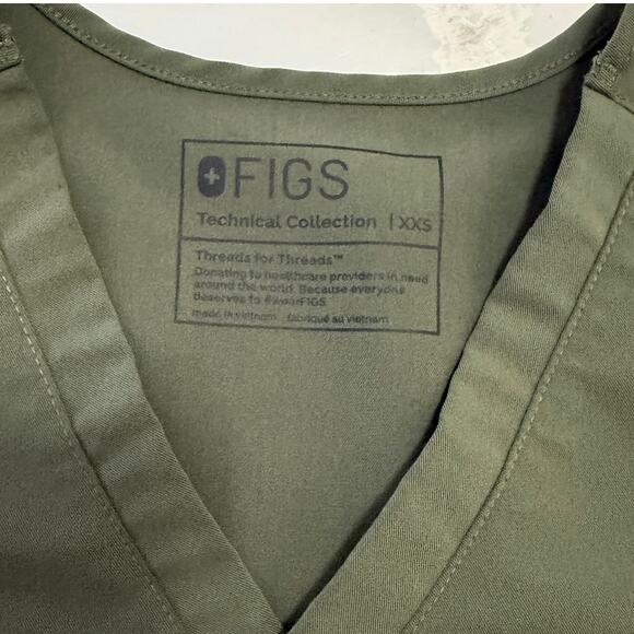 Figs Caterina scrub top Moss Green PO #3075 sz XXS nurse medical - Picture 4 of 8